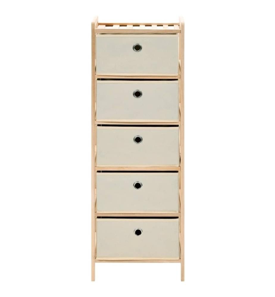 Aufbewahrungsregale mit 5 Stoffkörben 2 Stk. Beige Zedernholz