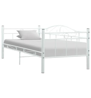 Tagesbett-Rahmen Weiss Metall 90×200 cm