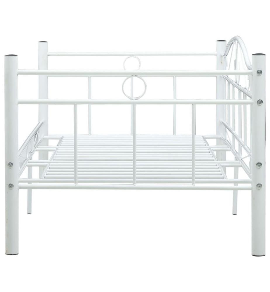 Cadre de lit de repos Blanc Métal 90 x 200 cm