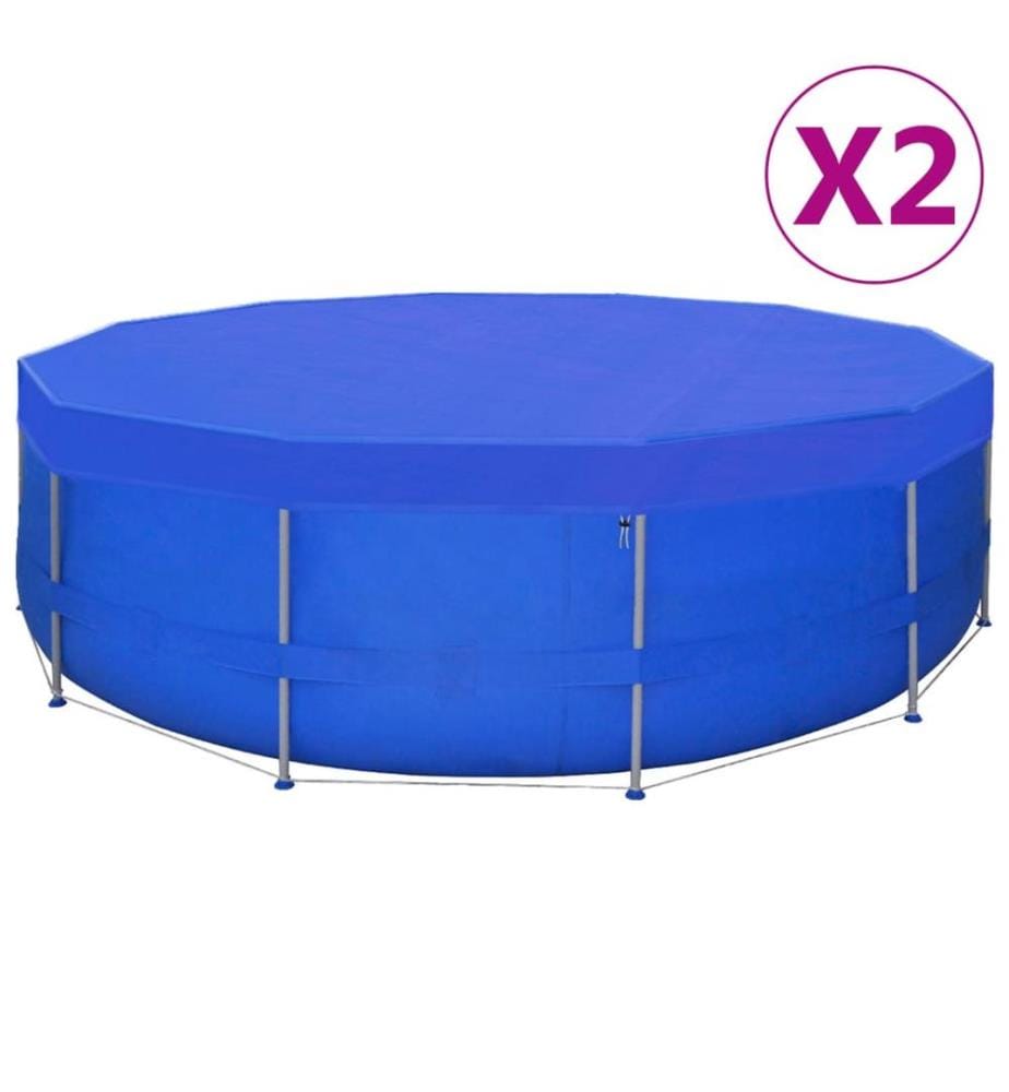 Poolabdeckungen 2 Stk. PE Rund 540 cm 90 g/m²