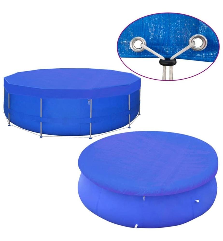 Poolabdeckungen 2 Stk. PE Rund 540 cm 90 g/m²