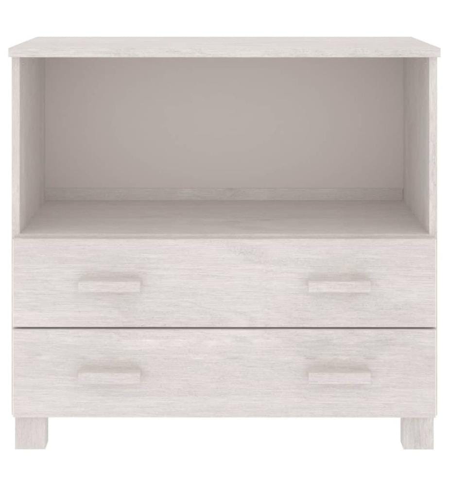 Sideboard HAMAR Weiss 85x35x80 cm Massivholz Kiefer