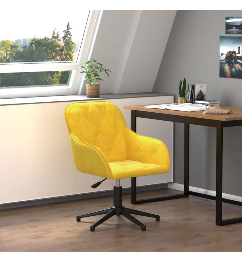 Bürostuhl Drehbar Gelb Samt