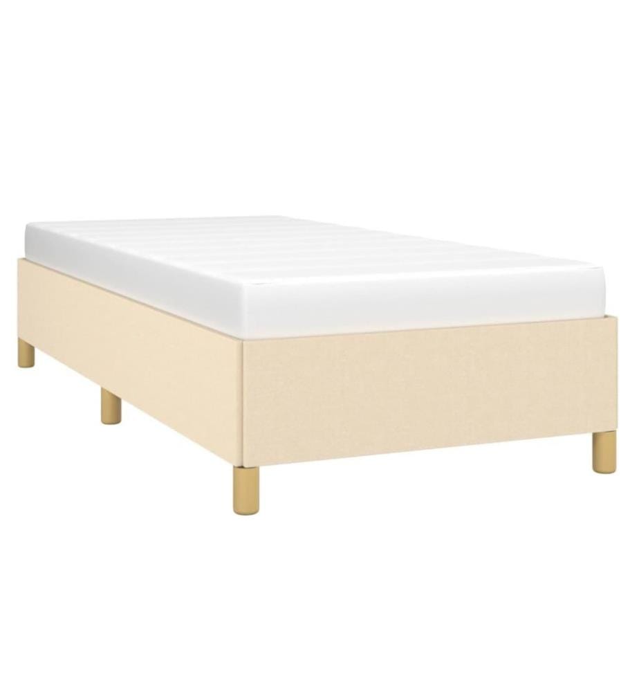 Bettgestell Creme 90x200 cm Stoff