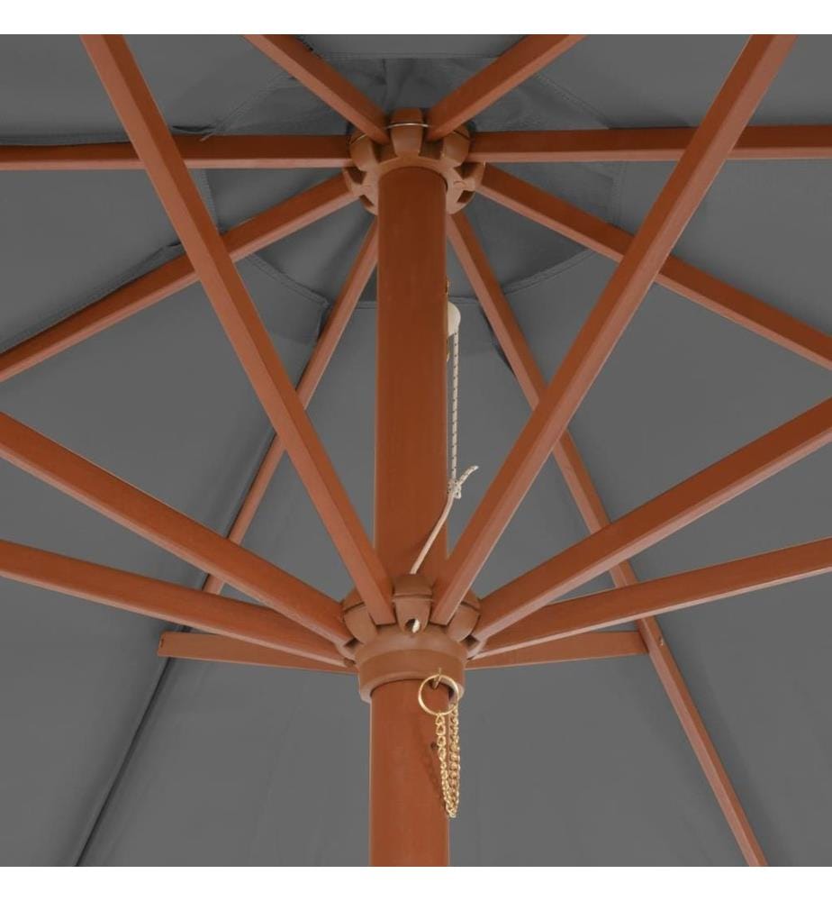 Sonnenschirm mit Holz-Mast 300 cm Anthrazit