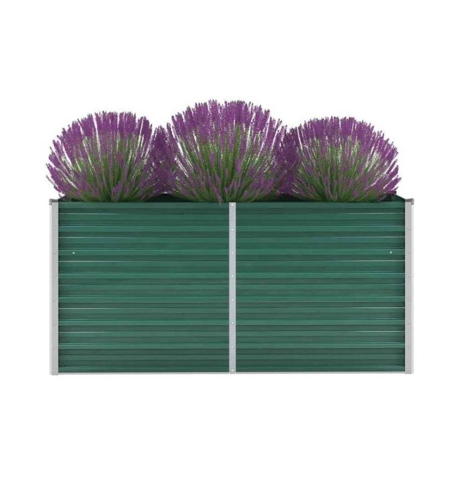 Lit surélevé de jardin Acier galvanisé 160x40x77 cm Vert
