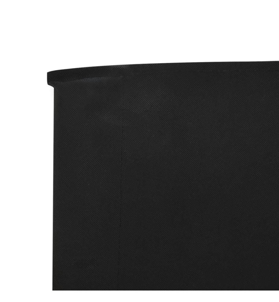 5-teiliges Windschutzgewebe 600 x 160 cm Schwarz