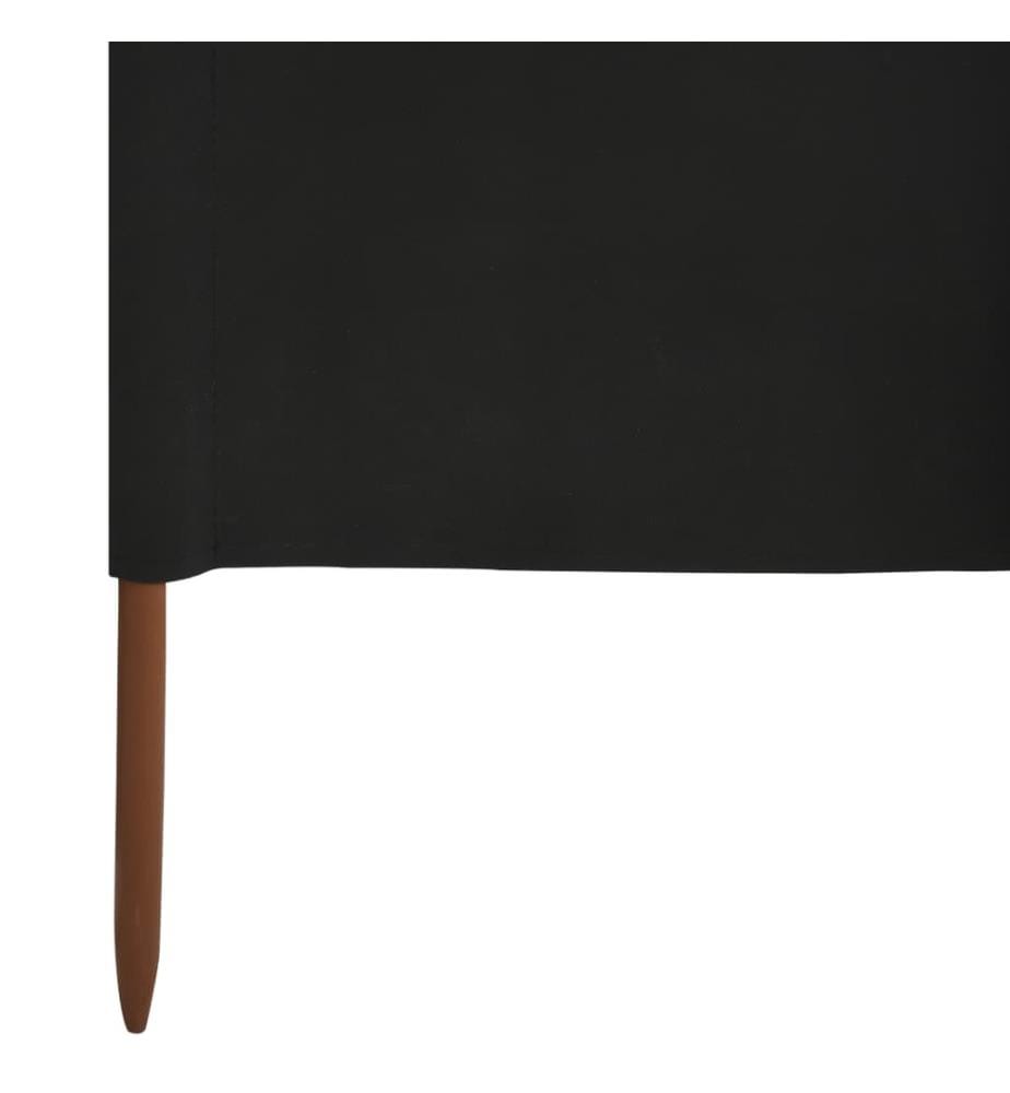 5-teiliges Windschutzgewebe 600 x 160 cm Schwarz