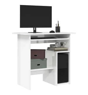 Schreibtisch Hochglanz-Weiss 80x45x74 cm Holzwerkstoff