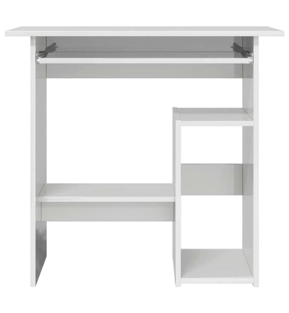 Bureau Blanc brillant 80x45x74 cm Bois d'ingénierie