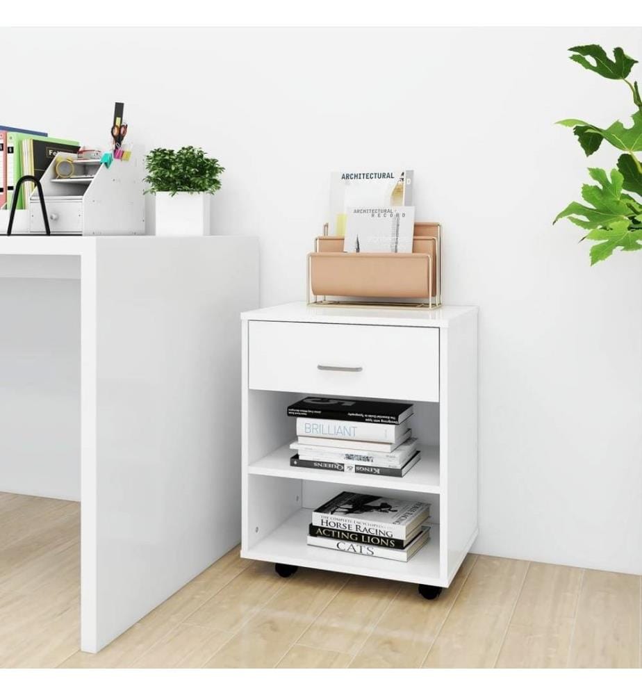 Rollschrank Weiss 46x36x59 cm Holzwerkstoff