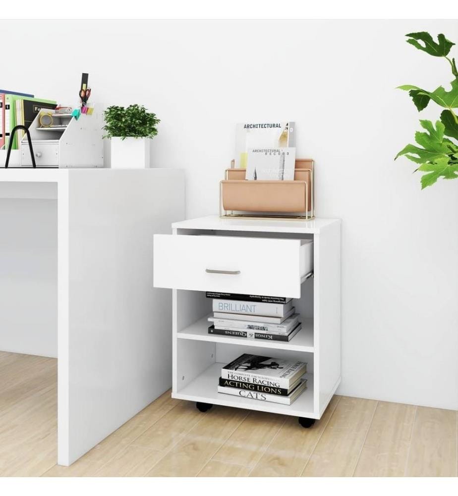 Rollschrank Weiss 46x36x59 cm Holzwerkstoff
