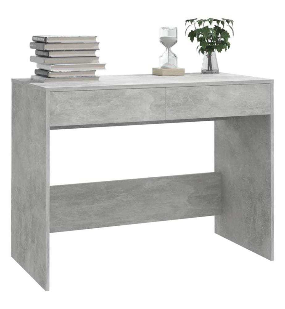 Bureau gris béton 101x50x76,5 cm bois d'ingénierie