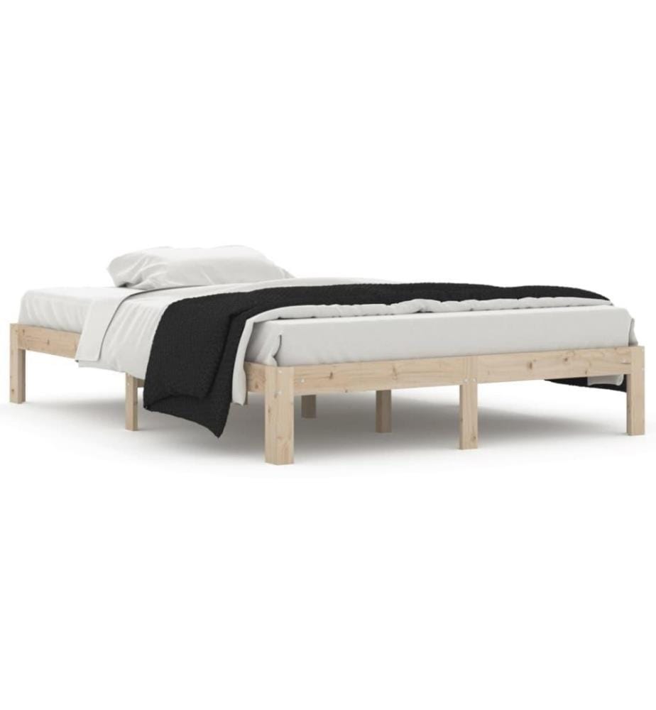 Cadre de lit Bois de pin massif 140x200 cm