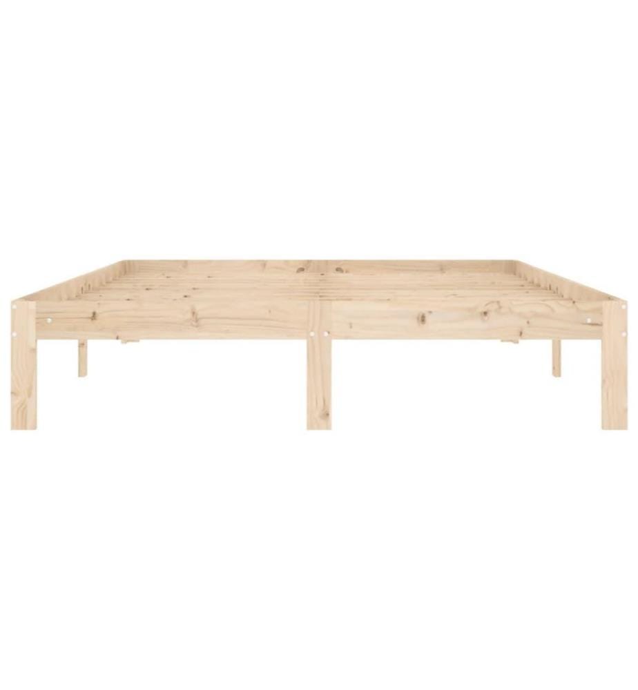 Cadre de lit Bois de pin massif 140x200 cm