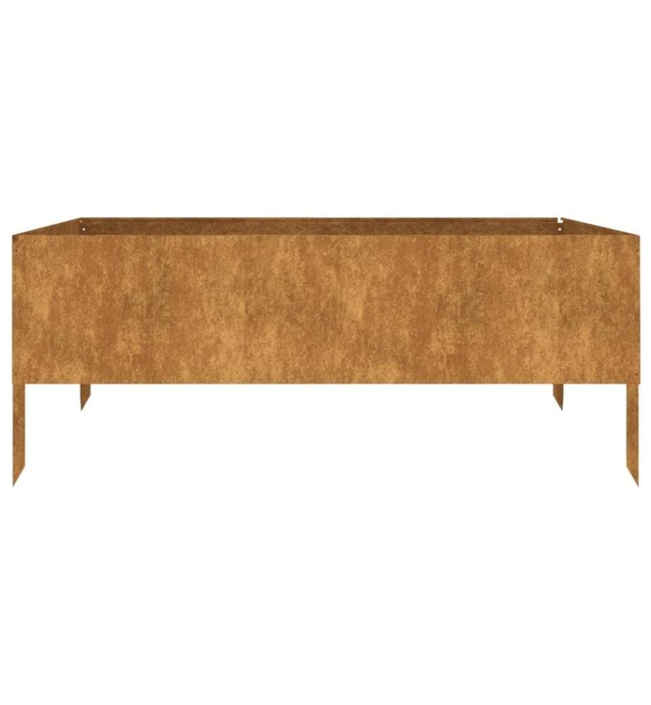 Lit surélevé de jardin 100x100x41 cm acier corten