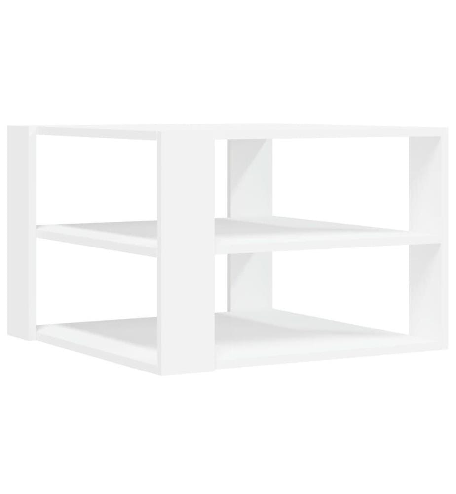 Table basse blanc 59,5x59,5x40 cm bois d'ingénierie