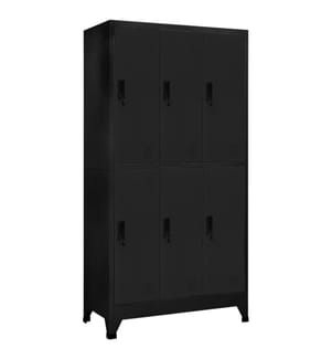Schliessfachschrank Schwarz 90x45x180 cm Stahl