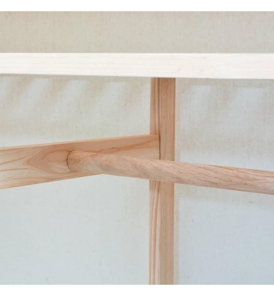 Schrank Stoff und Kiefernholz 110 x 40 x 170 cm