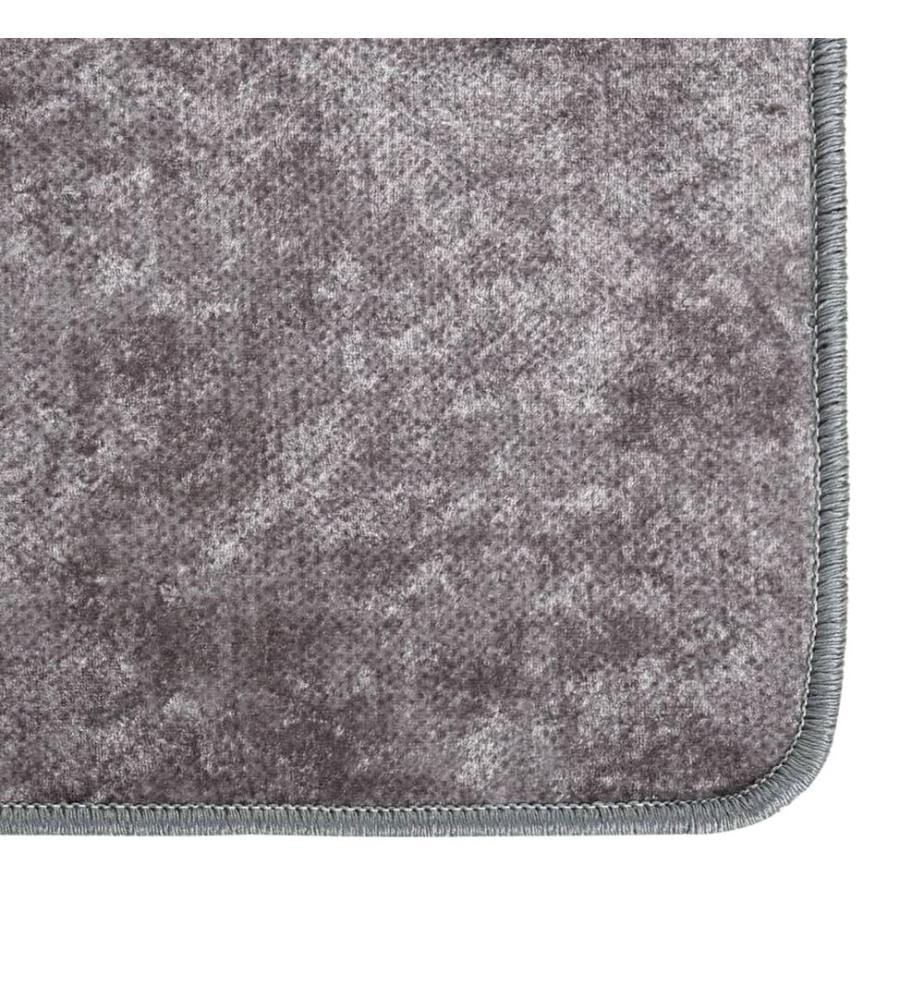 Tapis lavable gris 400x300 cm antidérapant