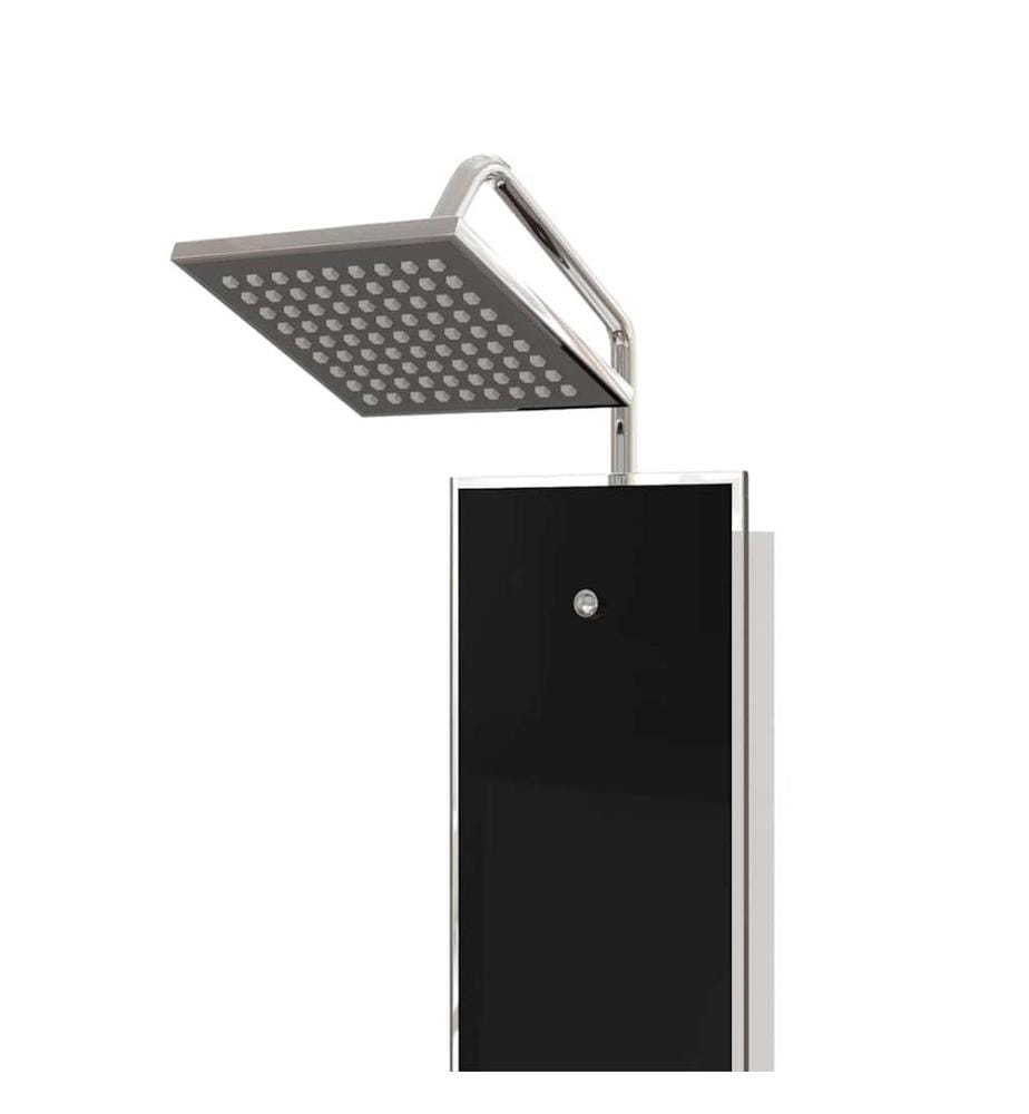 Duschpaneel Glas 18x45,5x130 cm Schwarz