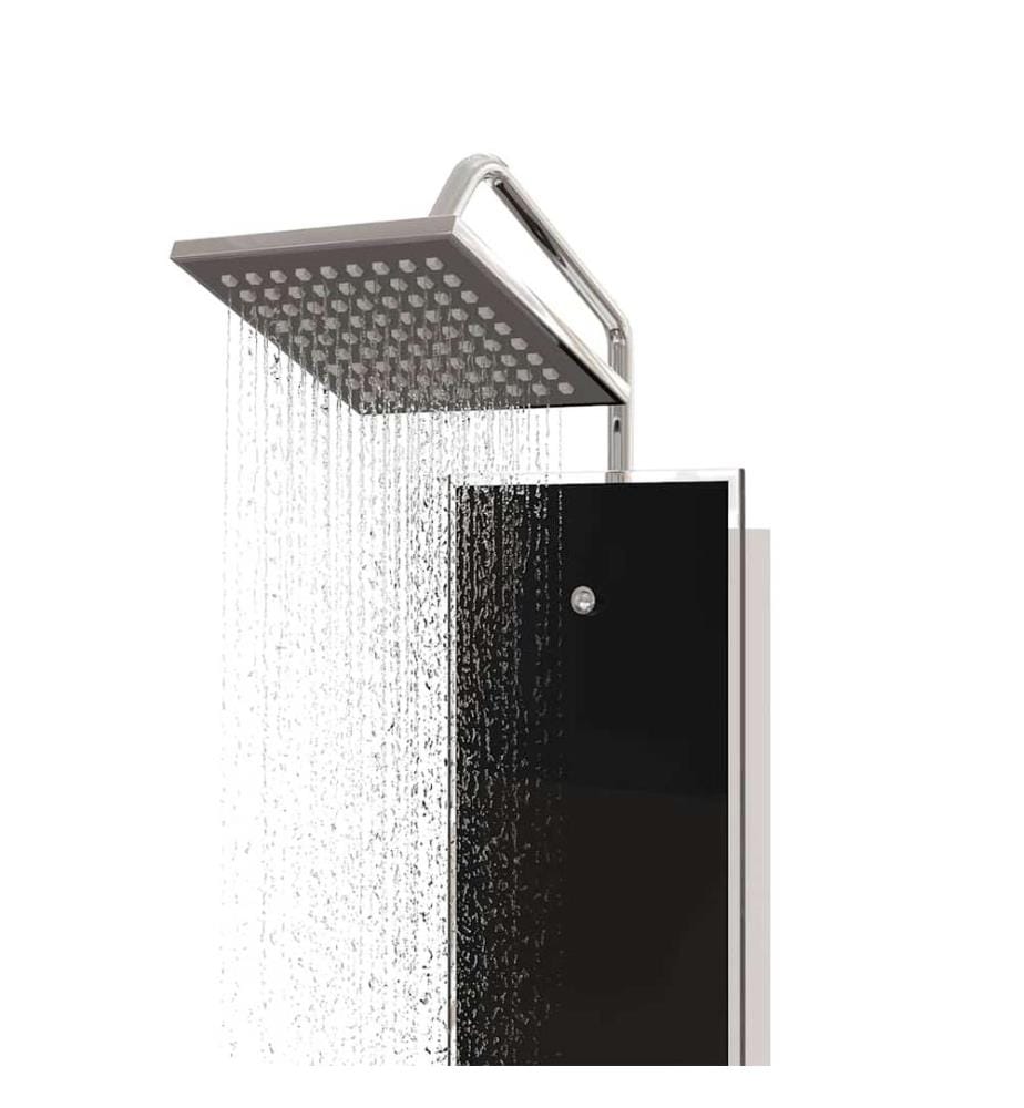 Duschpaneel Glas 18x45,5x130 cm Schwarz