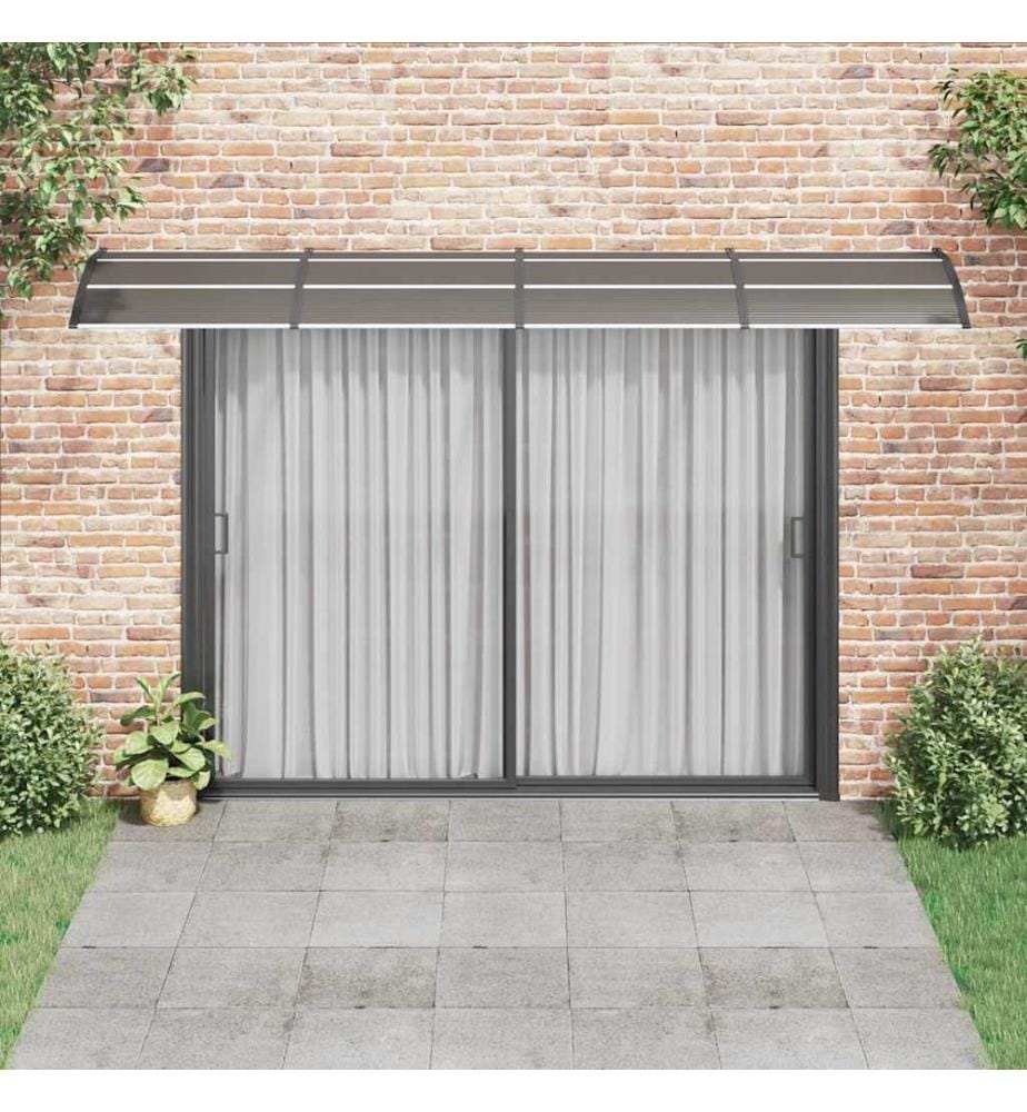 Türvordach Schwarz 400x100 cm Polycarbonat