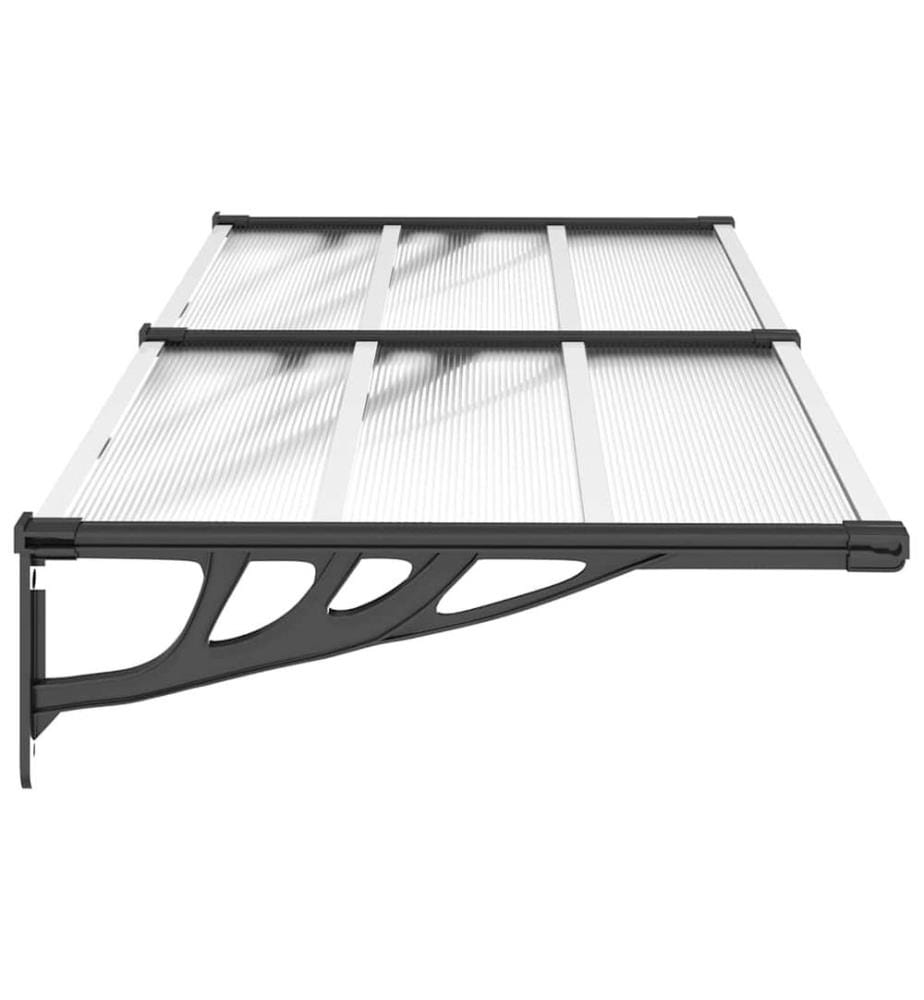 Türvordach Schwarz und Transparent 199x90 cm Polycarbonat