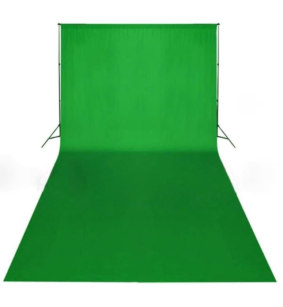 Toile de fond coton sans support vert 600x300 cm incrustation