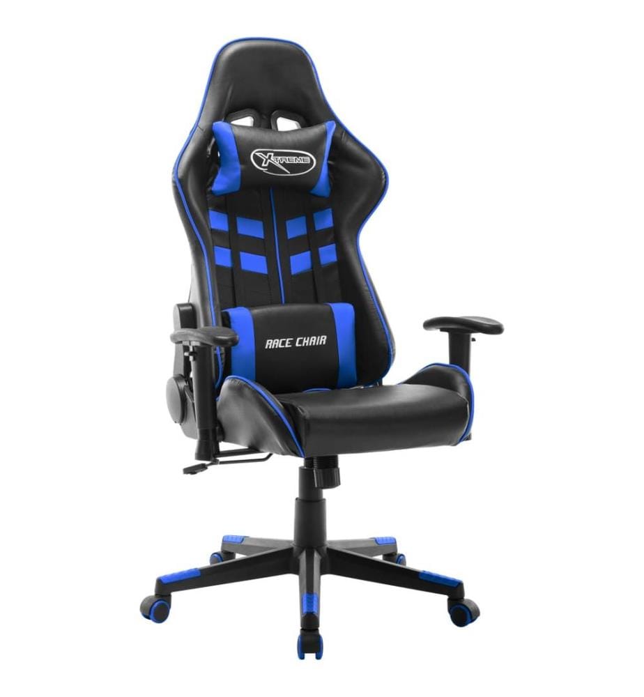 Gaming-Stuhl Schwarz und Blau Kunstleder