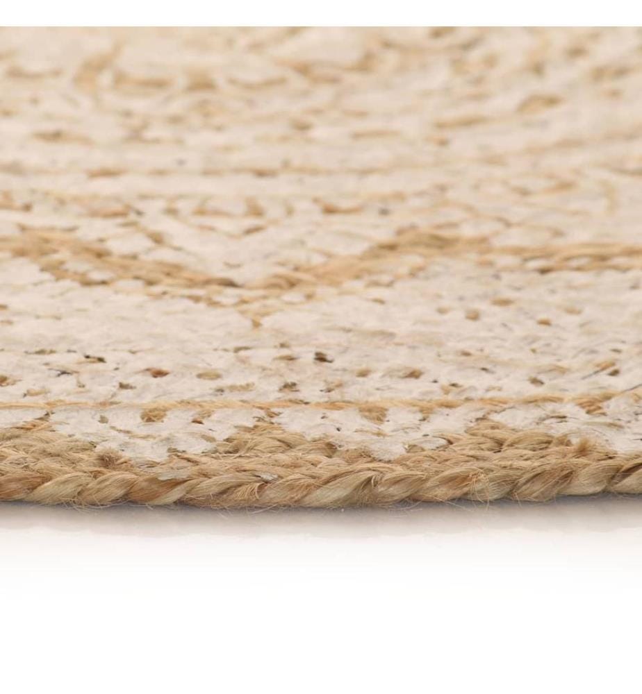 Teppich Jute Geflochten Bedruckt  90 cm Rund