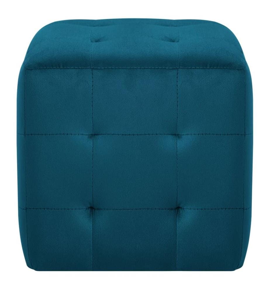 2 pcs Poufs Bleu 30 x 30 x 30 cm Tissu velours