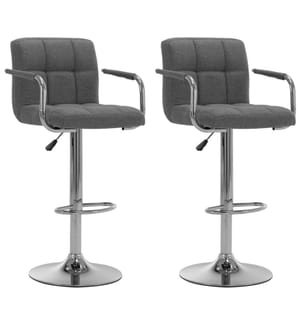 Barhocker 2 Stk. Hellgrau Stoff
