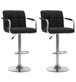 Barhocker 2 Stk. Schwarz Stoff