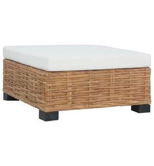 Repose-pied avec coussin Rotin naturel