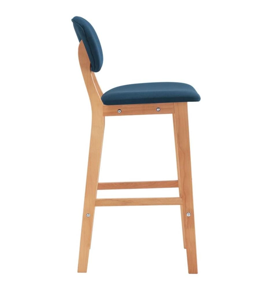 Barhocker 2 Stk. Blau Stoff