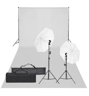 Fotostudio-Set mit Beleuchtung und Hintergrund