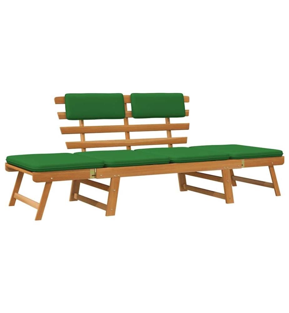 Banc de jardin avec coussins 2-en-1 190 cm Bois solide d'acacia