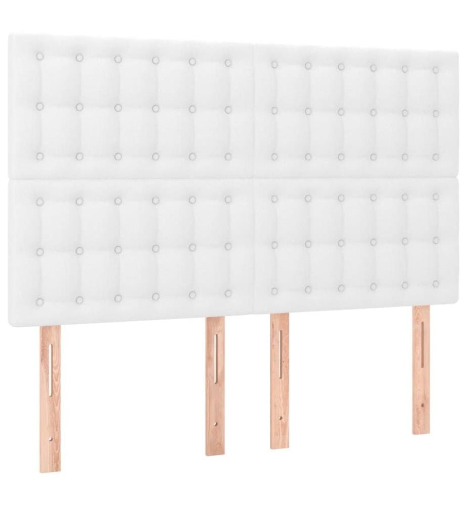 Tête de lit à LED Blanc 144x5x118/128 cm Similicuir