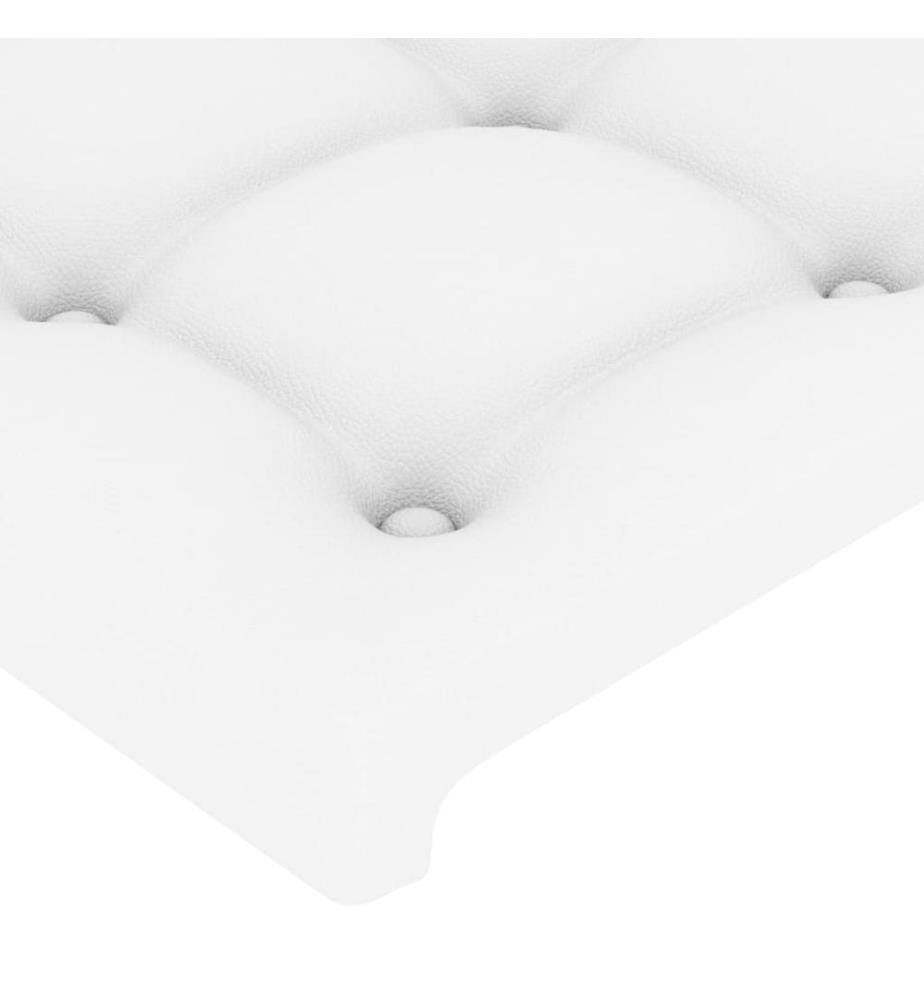 Tête de lit à LED Blanc 144x5x118/128 cm Similicuir