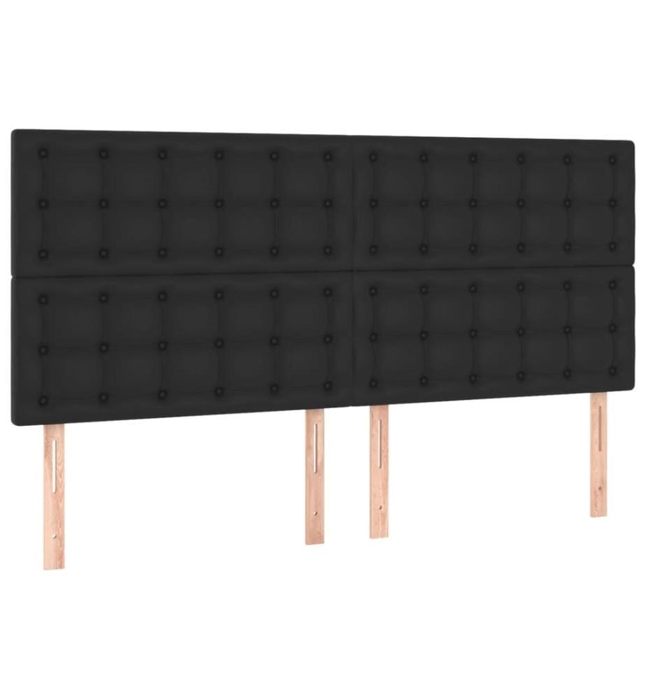 LED Kopfteil Schwarz 180x5x118/128 cm Kunstleder
