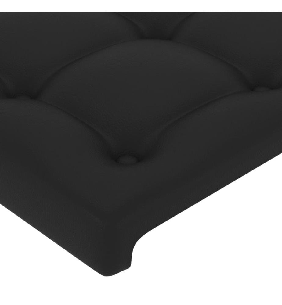 LED Kopfteil Schwarz 180x5x118/128 cm Kunstleder