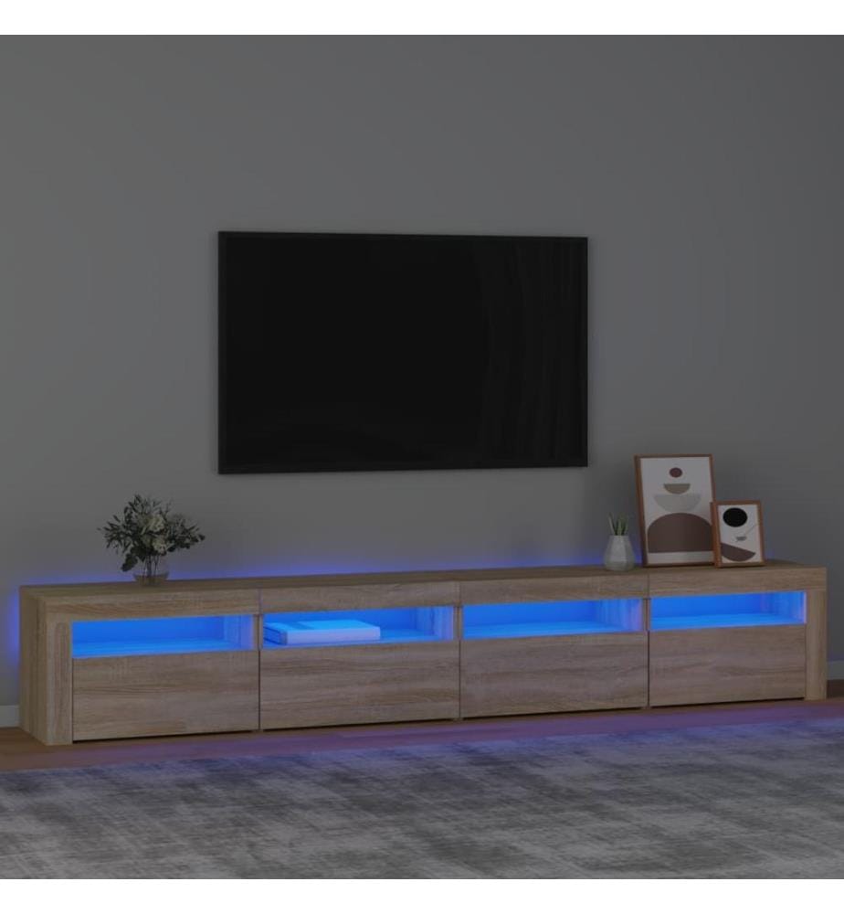 TV-Schrank mit LED-Leuchten Sonoma-Eiche 240x35x40 cm