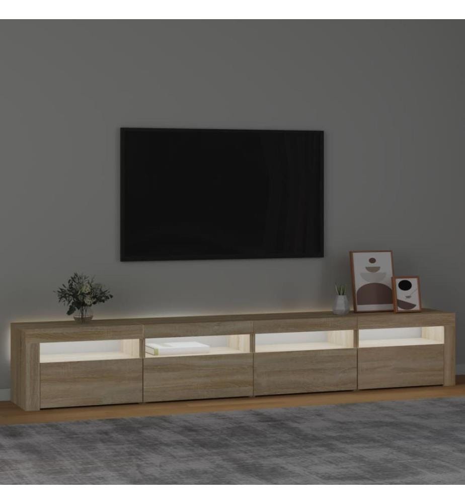 TV-Schrank mit LED-Leuchten Sonoma-Eiche 240x35x40 cm