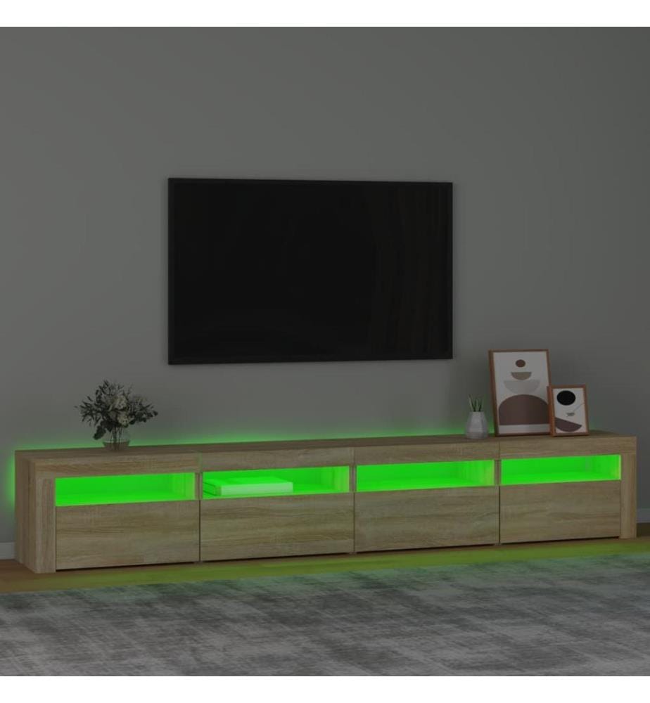 TV-Schrank mit LED-Leuchten Sonoma-Eiche 240x35x40 cm