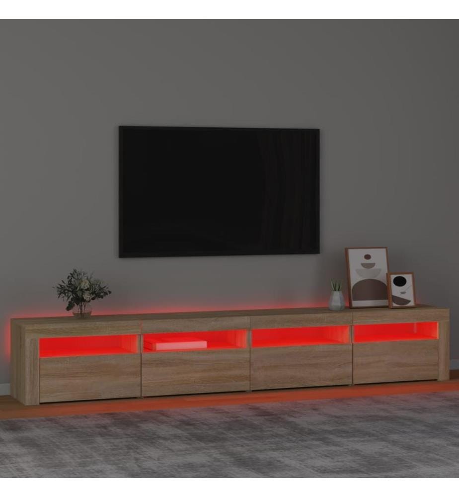 TV-Schrank mit LED-Leuchten Sonoma-Eiche 240x35x40 cm