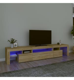 TV-Schrank mit LED-Leuchten Sonoma-Eiche 215x36,5x40 cm
