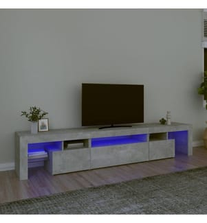TV-Schrank mit LED-Leuchten Betongrau 215x36,5x40 cm