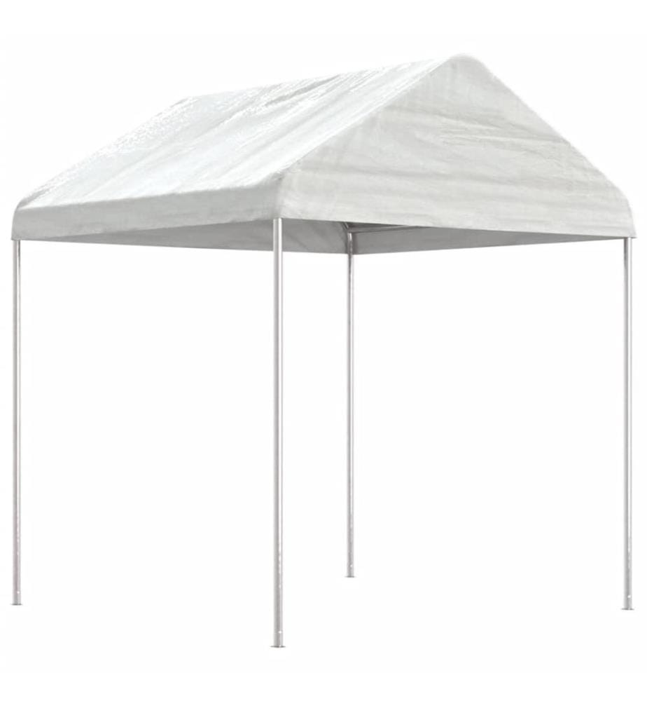Pavillon mit Dach Weiss 4,46x2,28x2,69 m Polyethylen