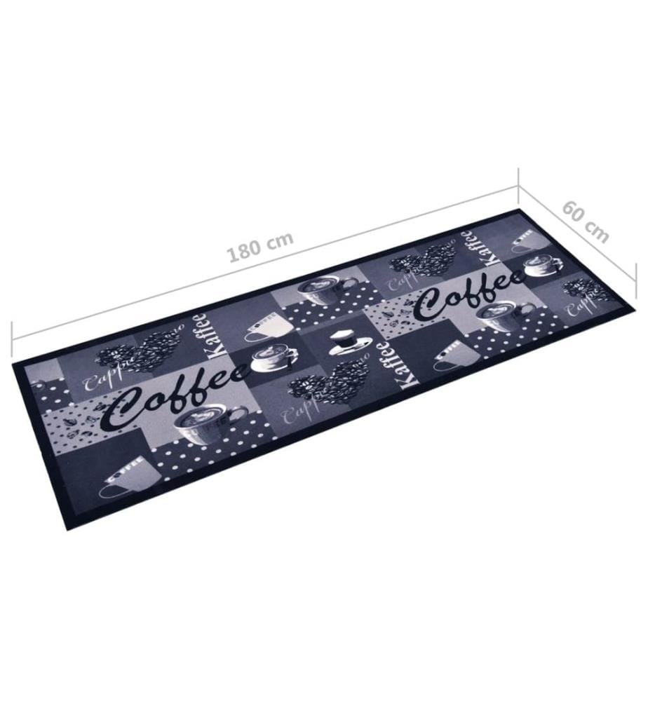 Tapis de cuisine lavable Bleu café 60x180 cm